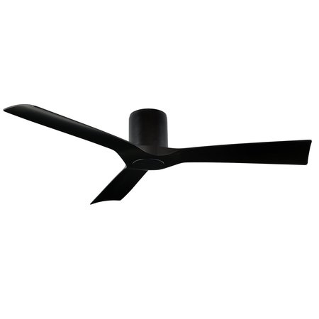 MODERN FORMS 3-Blade Smart Flush Mount Ceiling Fan 54" Matte Black w/Remote Control (Light Kit Sold Separately) FH-W1811-54